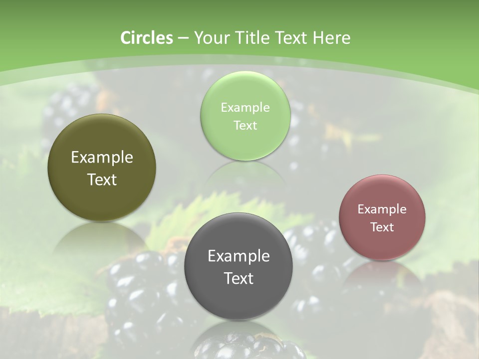 A Bunch Of Blackberries On A Green Leaf Powerpoint Template PowerPoint Template