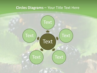 A Bunch Of Blackberries On A Green Leaf Powerpoint Template PowerPoint Template