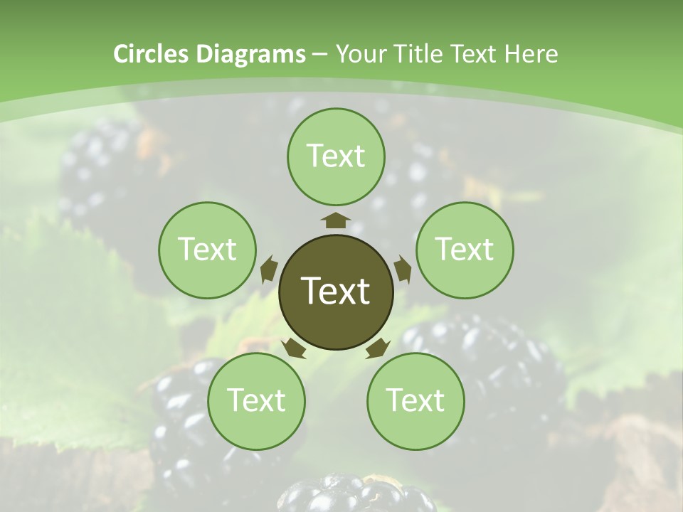 A Bunch Of Blackberries On A Green Leaf Powerpoint Template PowerPoint Template