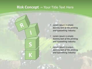 A Bunch Of Blackberries On A Green Leaf Powerpoint Template PowerPoint Template