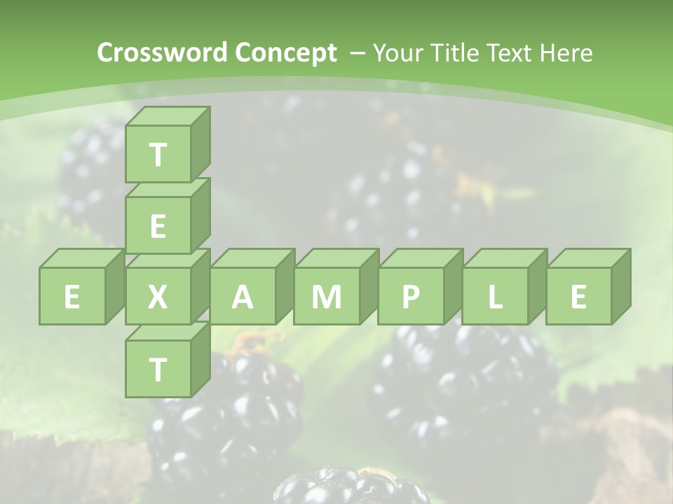 A Bunch Of Blackberries On A Green Leaf Powerpoint Template PowerPoint Template