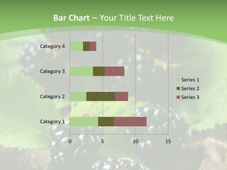A Bunch Of Blackberries On A Green Leaf Powerpoint Template PowerPoint Template