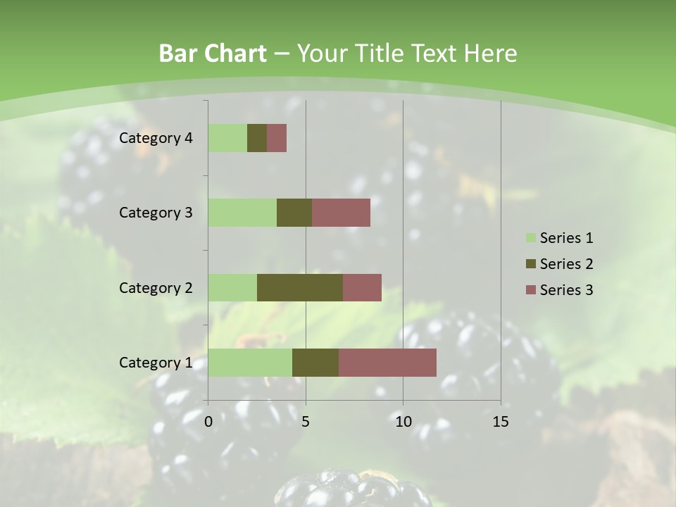 A Bunch Of Blackberries On A Green Leaf Powerpoint Template PowerPoint Template