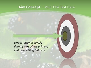 A Bunch Of Blackberries On A Green Leaf Powerpoint Template PowerPoint Template
