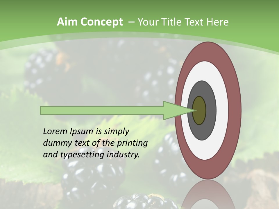 A Bunch Of Blackberries On A Green Leaf Powerpoint Template PowerPoint Template