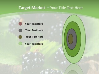 A Bunch Of Blackberries On A Green Leaf Powerpoint Template PowerPoint Template