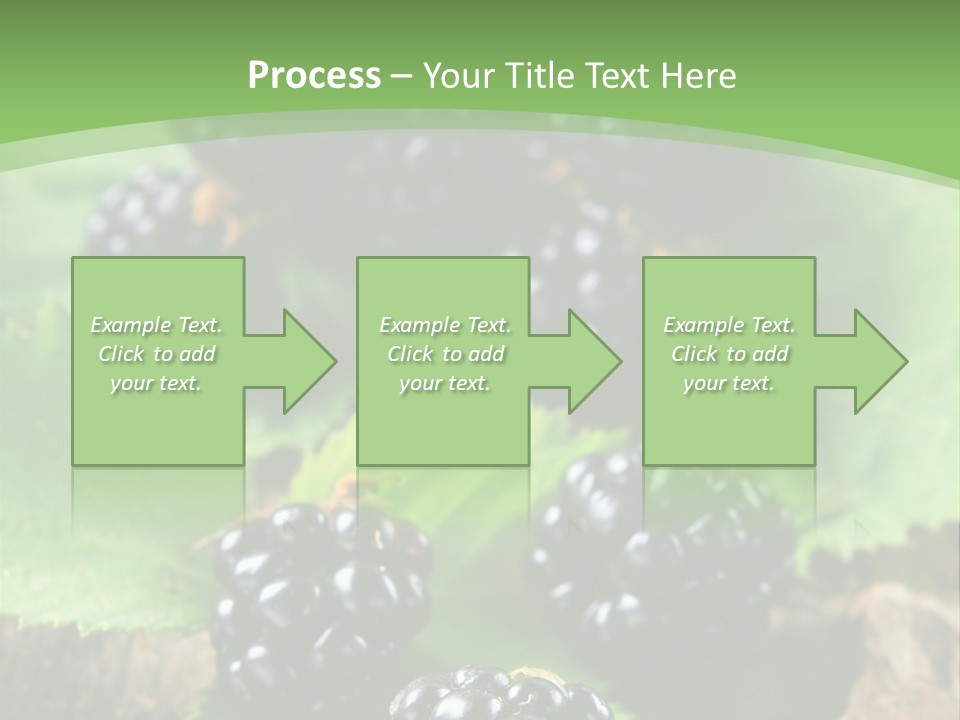 A Bunch Of Blackberries On A Green Leaf Powerpoint Template PowerPoint Template