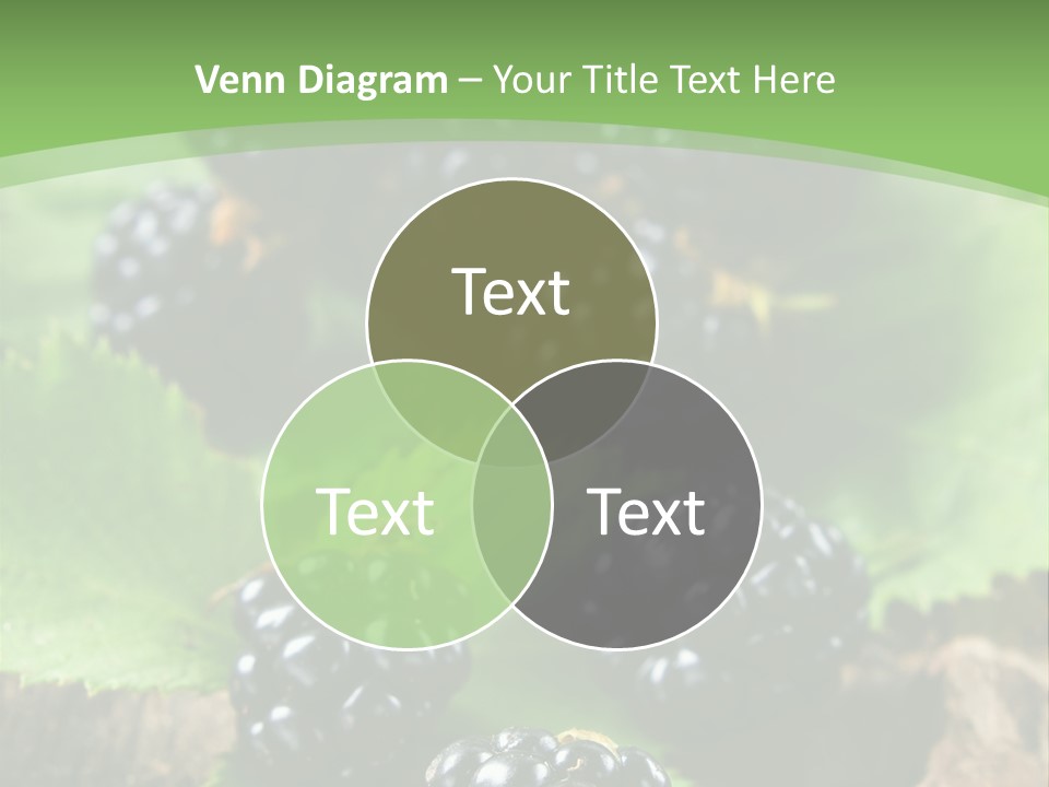 A Bunch Of Blackberries On A Green Leaf Powerpoint Template PowerPoint Template