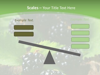 A Bunch Of Blackberries On A Green Leaf Powerpoint Template PowerPoint Template