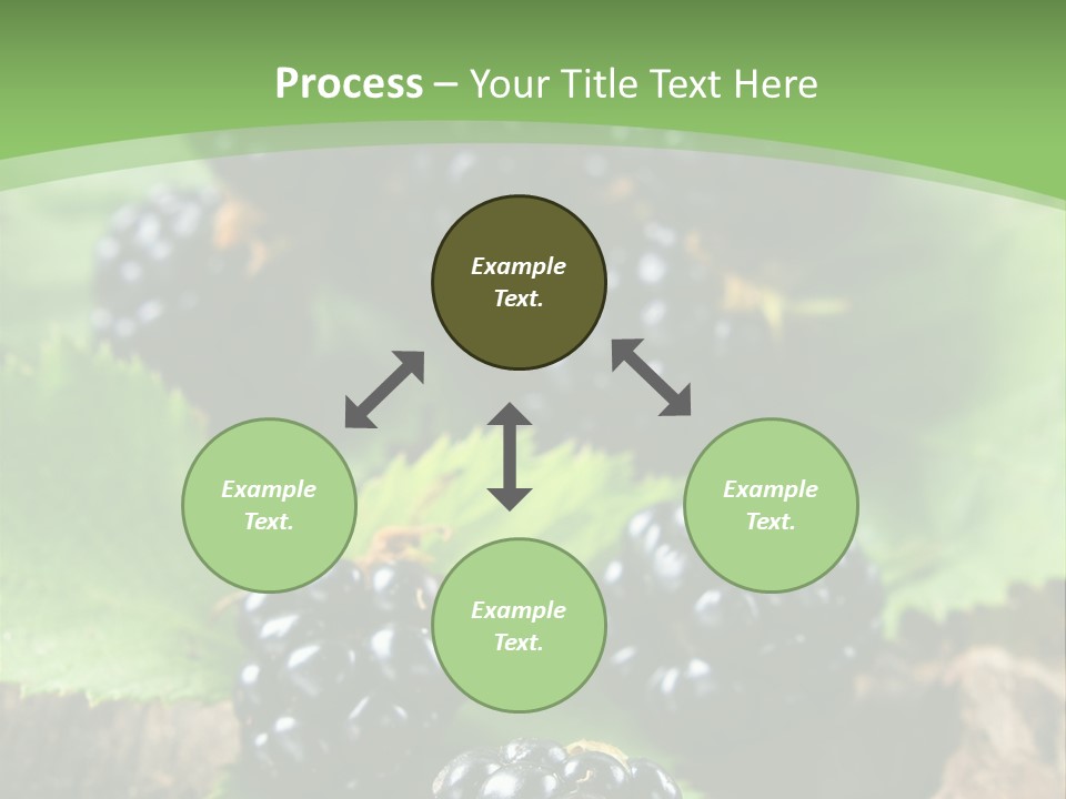 A Bunch Of Blackberries On A Green Leaf Powerpoint Template PowerPoint Template