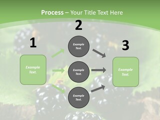 A Bunch Of Blackberries On A Green Leaf Powerpoint Template PowerPoint Template
