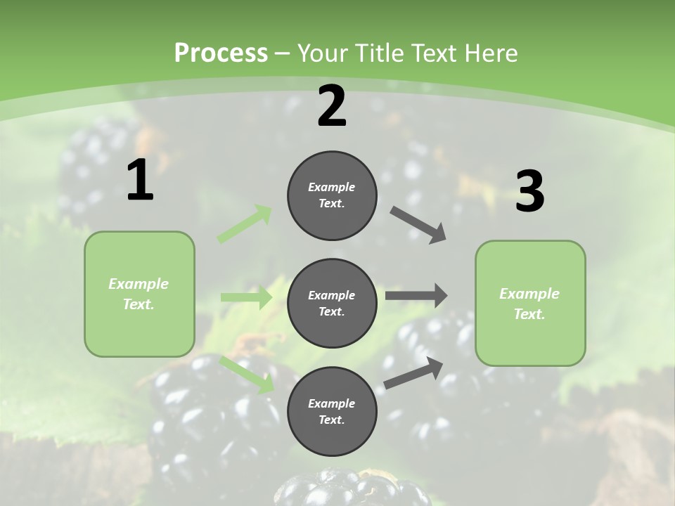 A Bunch Of Blackberries On A Green Leaf Powerpoint Template PowerPoint Template