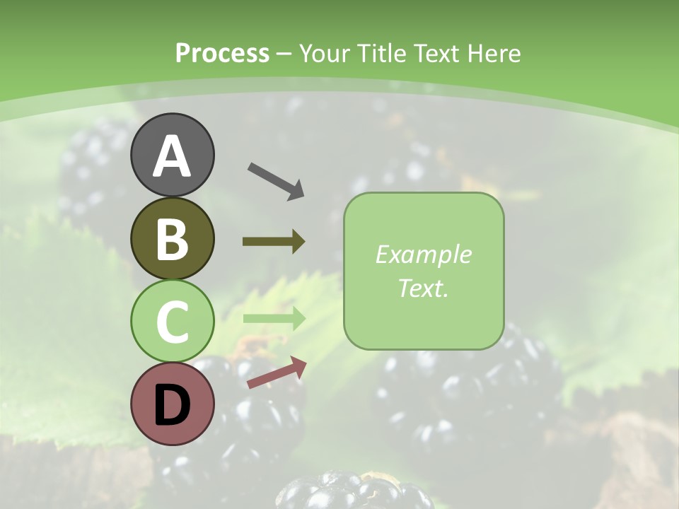 A Bunch Of Blackberries On A Green Leaf Powerpoint Template PowerPoint Template