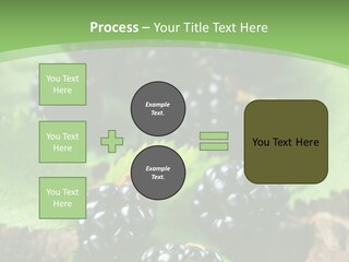 A Bunch Of Blackberries On A Green Leaf Powerpoint Template PowerPoint Template