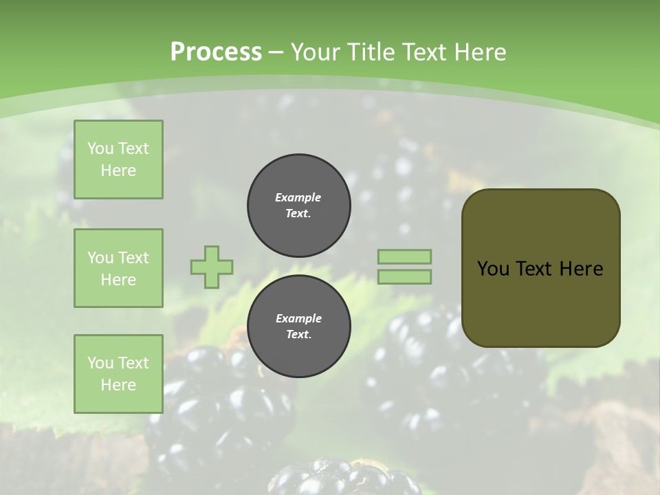 A Bunch Of Blackberries On A Green Leaf Powerpoint Template PowerPoint Template