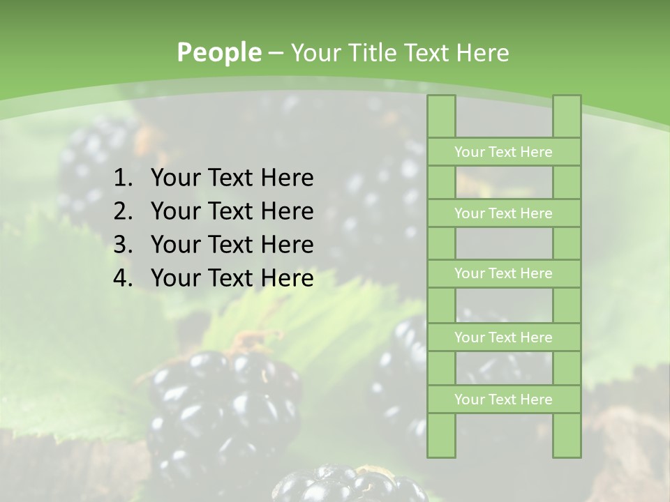 A Bunch Of Blackberries On A Green Leaf Powerpoint Template PowerPoint Template
