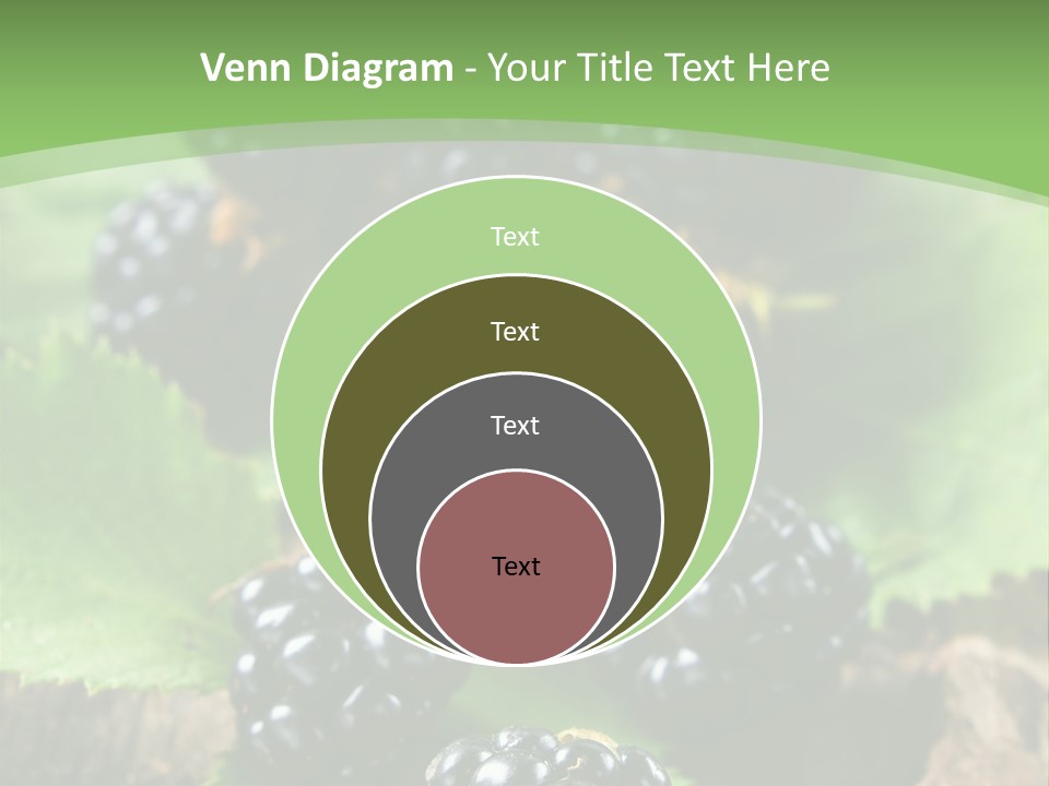A Bunch Of Blackberries On A Green Leaf Powerpoint Template PowerPoint Template