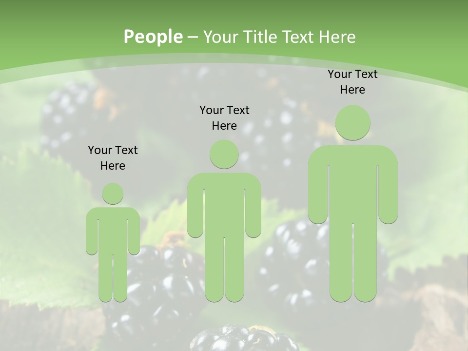 A Bunch Of Blackberries On A Green Leaf Powerpoint Template PowerPoint Template