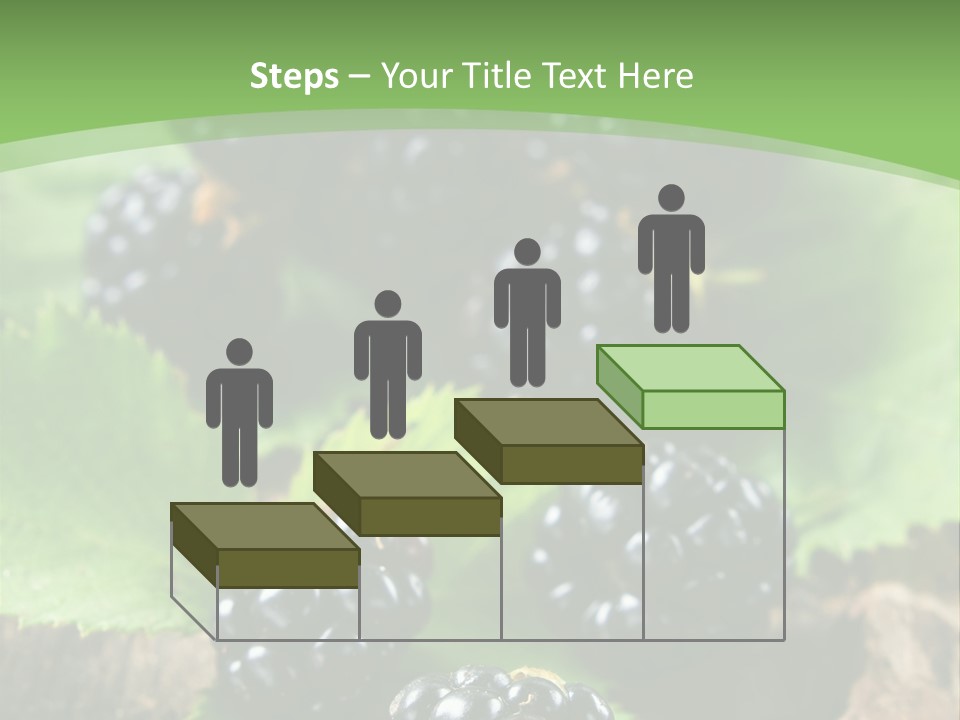 A Bunch Of Blackberries On A Green Leaf Powerpoint Template PowerPoint Template