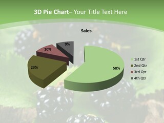A Bunch Of Blackberries On A Green Leaf Powerpoint Template PowerPoint Template