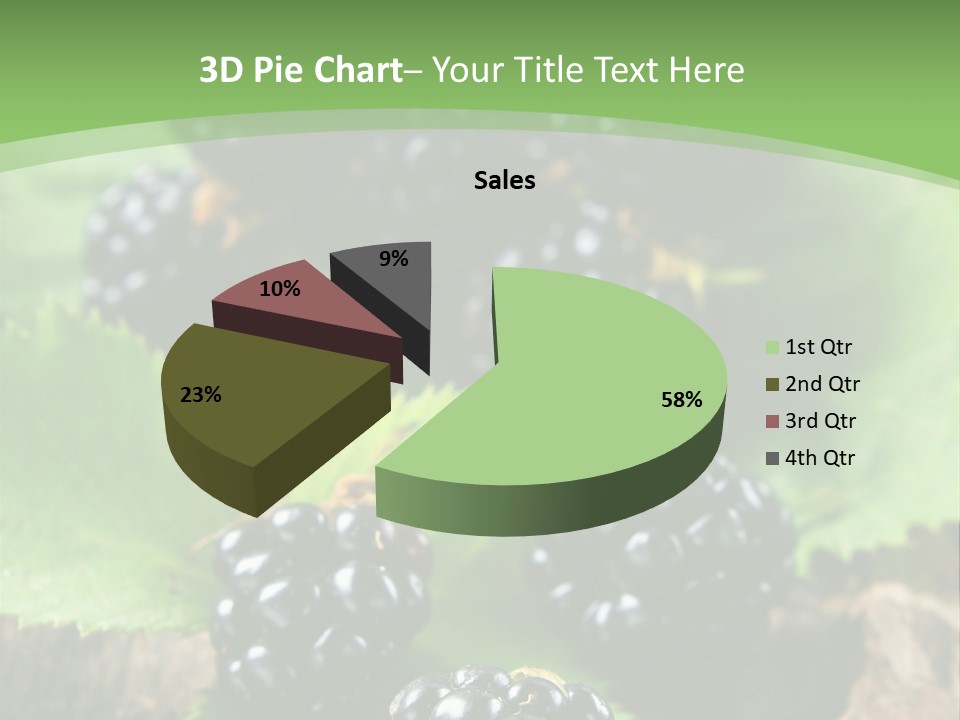 A Bunch Of Blackberries On A Green Leaf Powerpoint Template PowerPoint Template