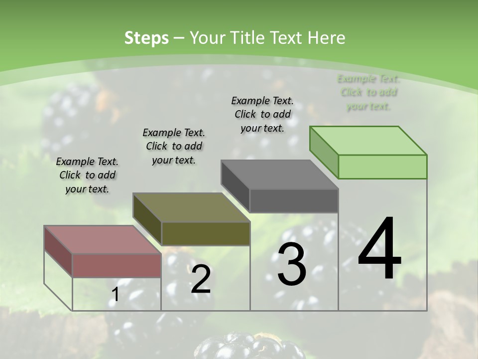 A Bunch Of Blackberries On A Green Leaf Powerpoint Template PowerPoint Template