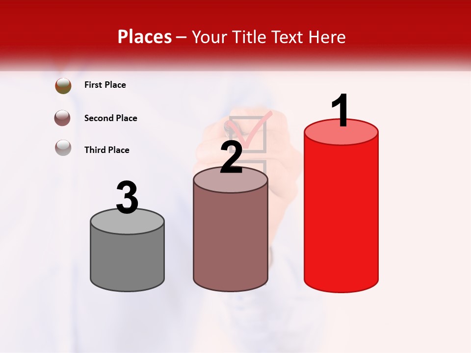 A Man Is Holding A Piece Of Paper With A Check Mark On It PowerPoint Template