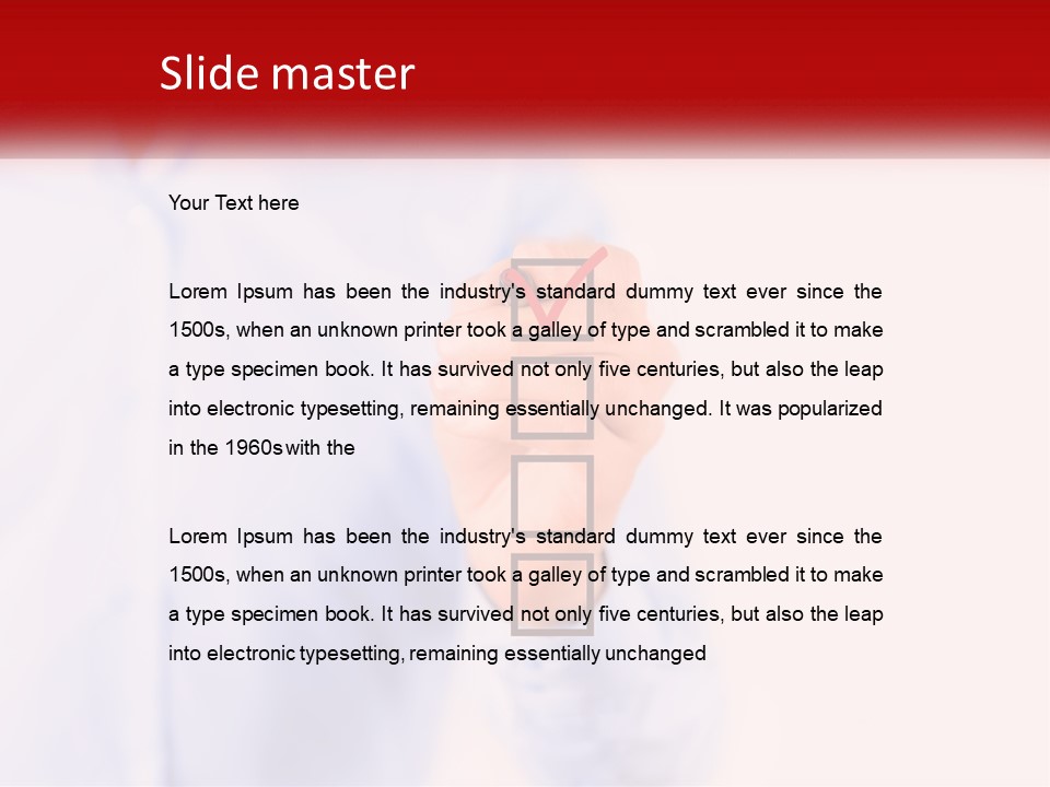 A Man Is Holding A Piece Of Paper With A Check Mark On It PowerPoint Template