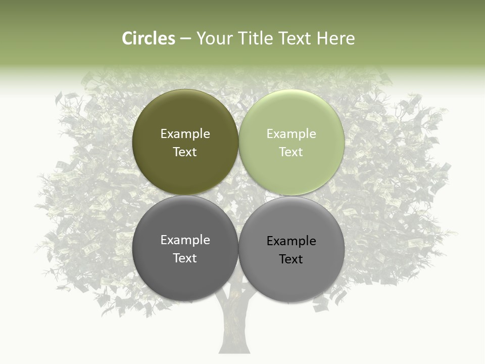 A Tree Filled With Lots Of Money On Top Of A White Background PowerPoint Template