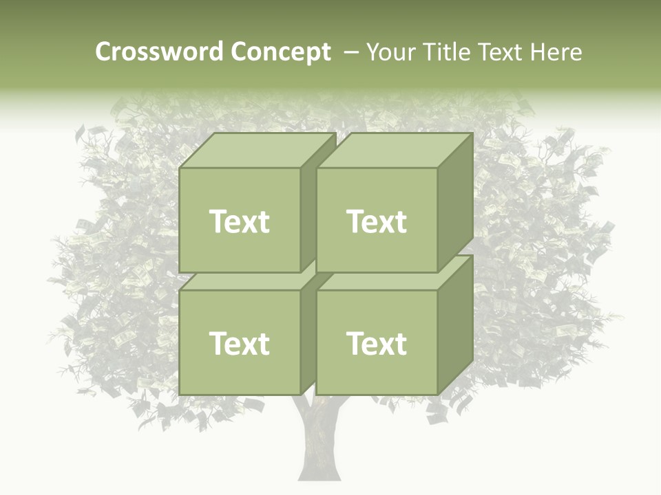 A Tree Filled With Lots Of Money On Top Of A White Background PowerPoint Template