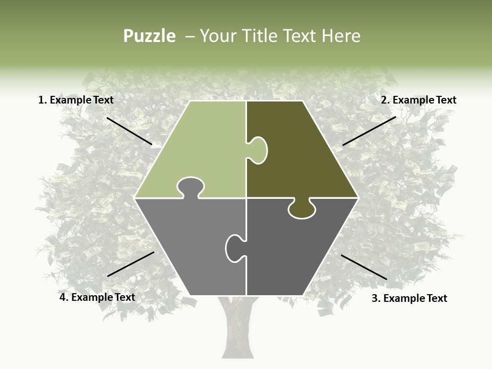 A Tree Filled With Lots Of Money On Top Of A White Background PowerPoint Template