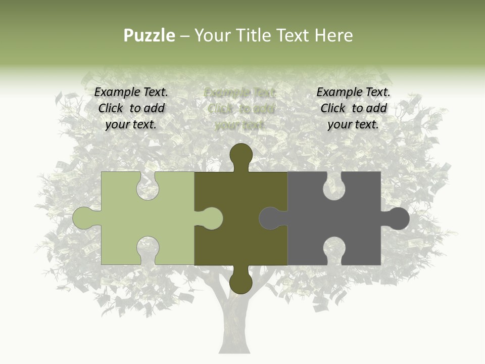 A Tree Filled With Lots Of Money On Top Of A White Background PowerPoint Template