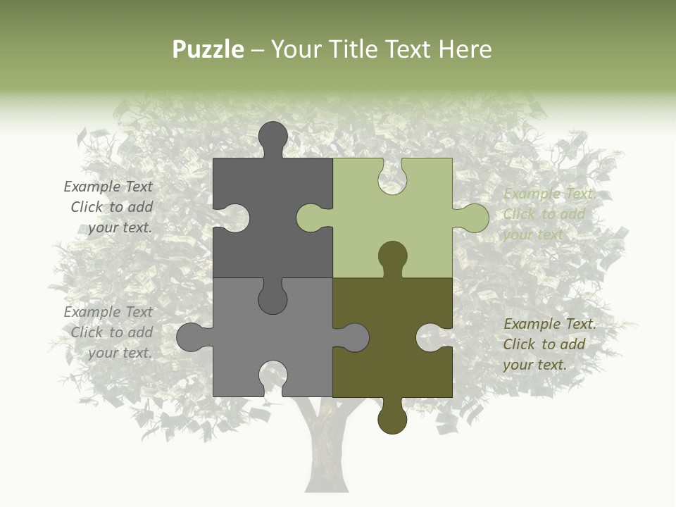 A Tree Filled With Lots Of Money On Top Of A White Background PowerPoint Template