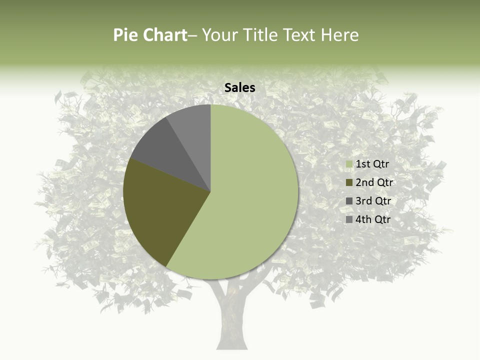 A Tree Filled With Lots Of Money On Top Of A White Background PowerPoint Template