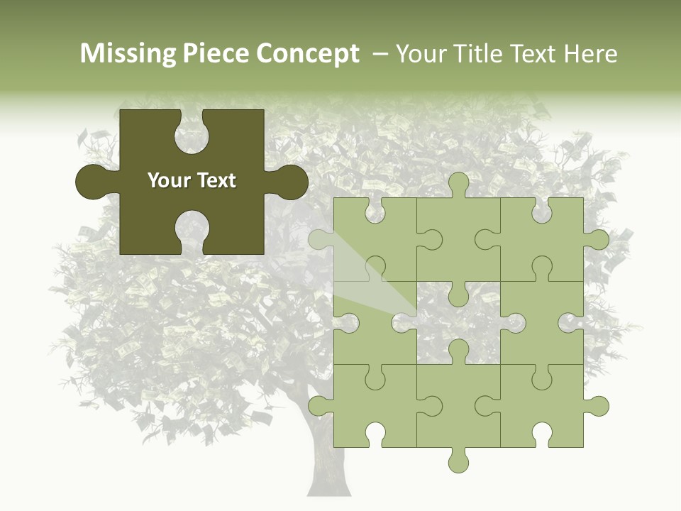 A Tree Filled With Lots Of Money On Top Of A White Background PowerPoint Template