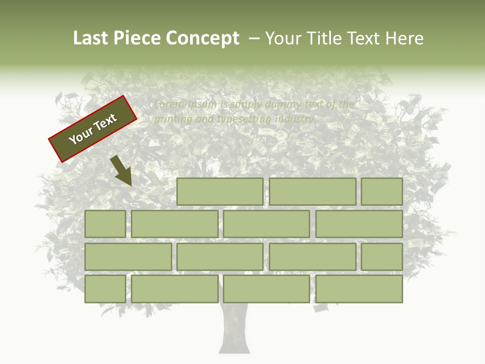 A Tree Filled With Lots Of Money On Top Of A White Background PowerPoint Template