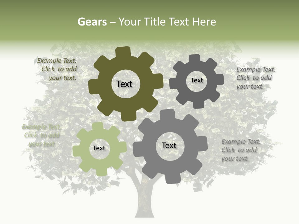 A Tree Filled With Lots Of Money On Top Of A White Background PowerPoint Template