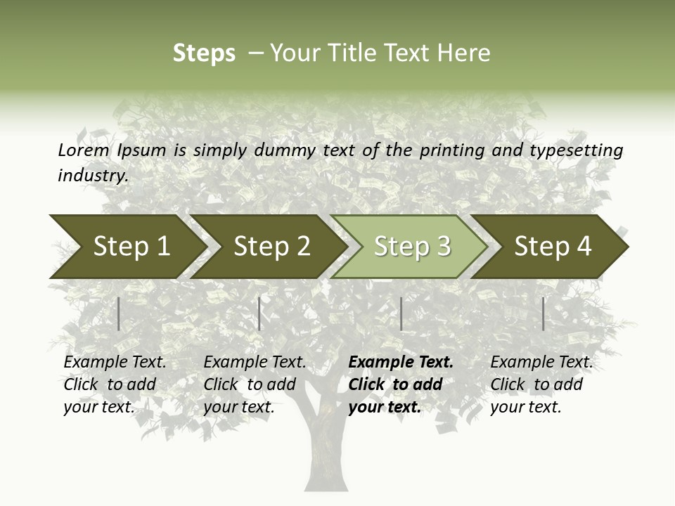 A Tree Filled With Lots Of Money On Top Of A White Background PowerPoint Template