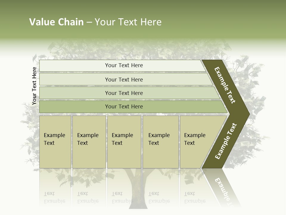 A Tree Filled With Lots Of Money On Top Of A White Background PowerPoint Template