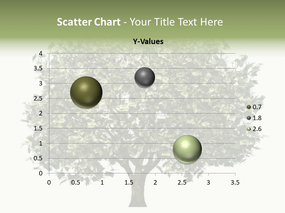 A Tree Filled With Lots Of Money On Top Of A White Background PowerPoint Template