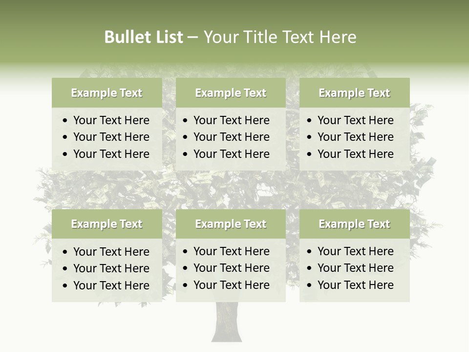 A Tree Filled With Lots Of Money On Top Of A White Background PowerPoint Template