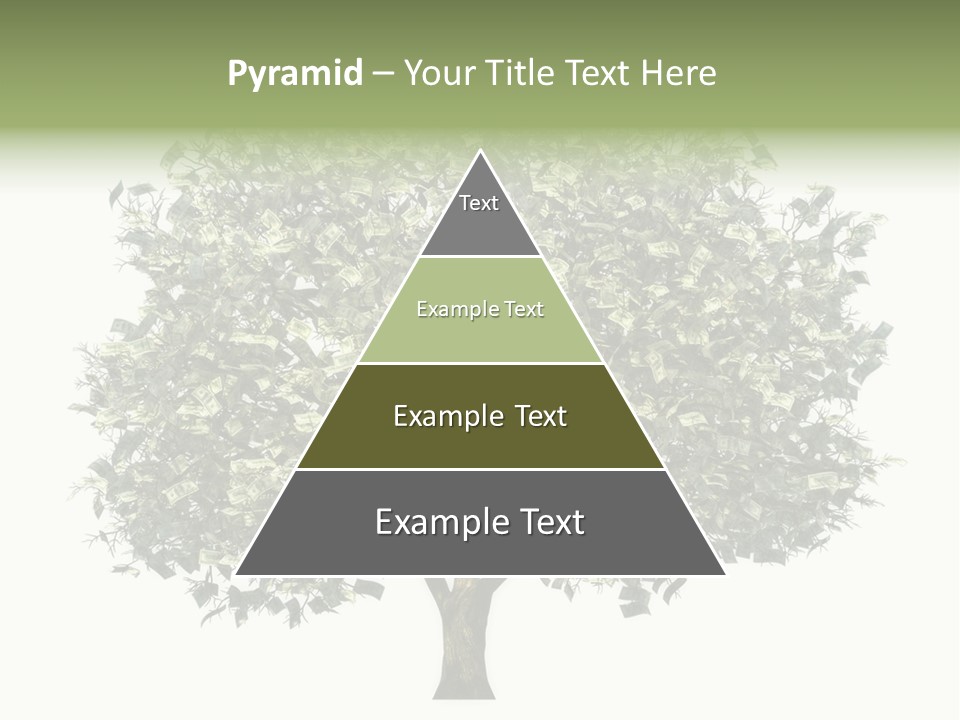A Tree Filled With Lots Of Money On Top Of A White Background PowerPoint Template