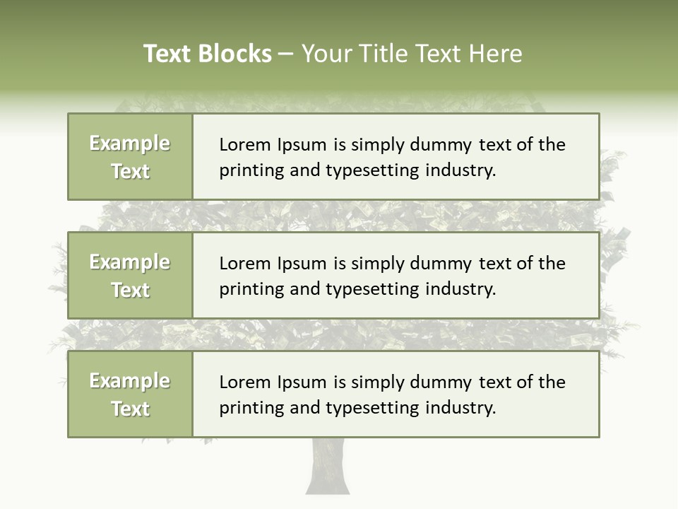 A Tree Filled With Lots Of Money On Top Of A White Background PowerPoint Template