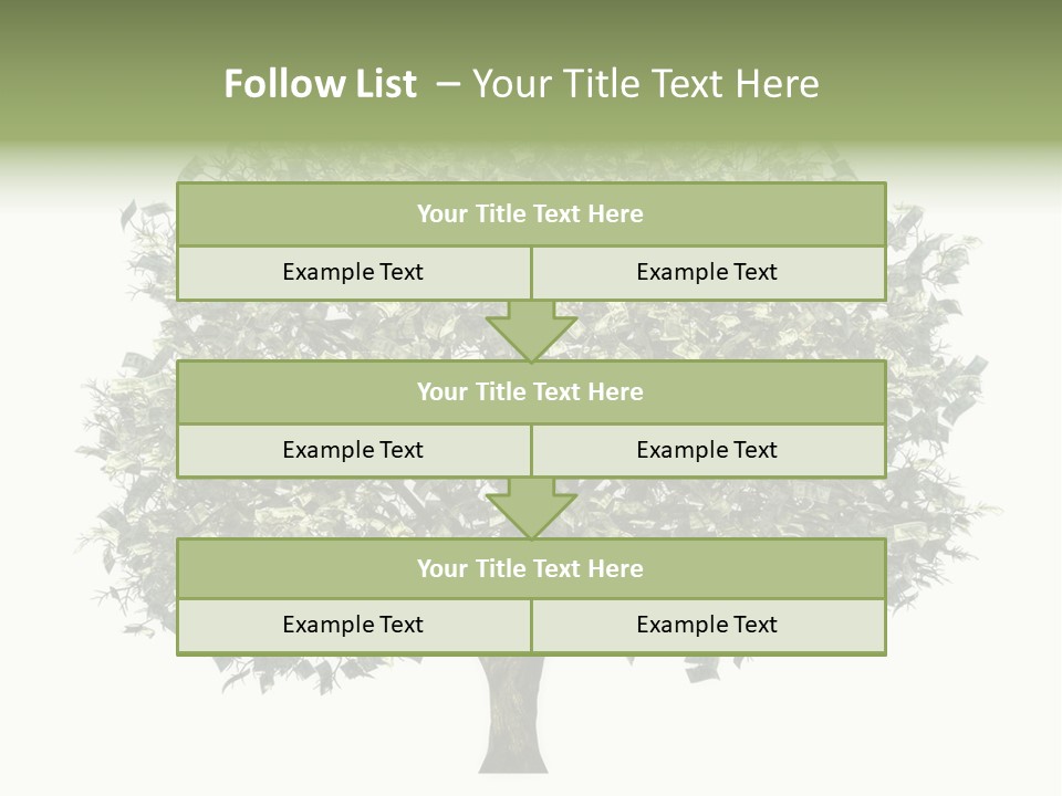 A Tree Filled With Lots Of Money On Top Of A White Background PowerPoint Template
