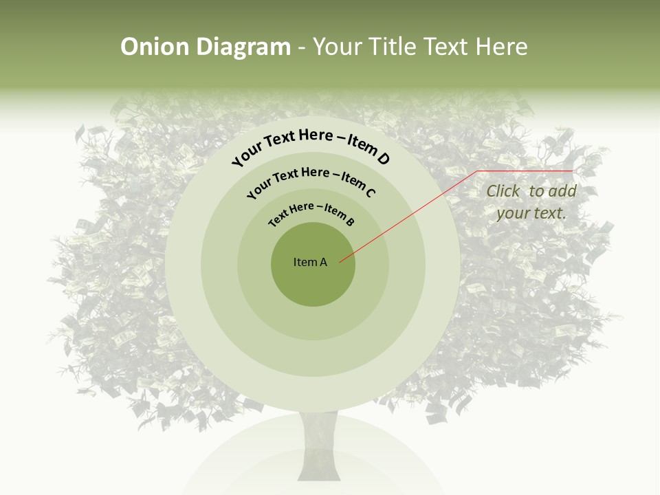 A Tree Filled With Lots Of Money On Top Of A White Background PowerPoint Template