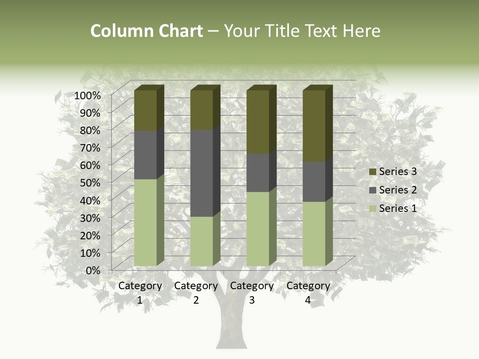 A Tree Filled With Lots Of Money On Top Of A White Background PowerPoint Template
