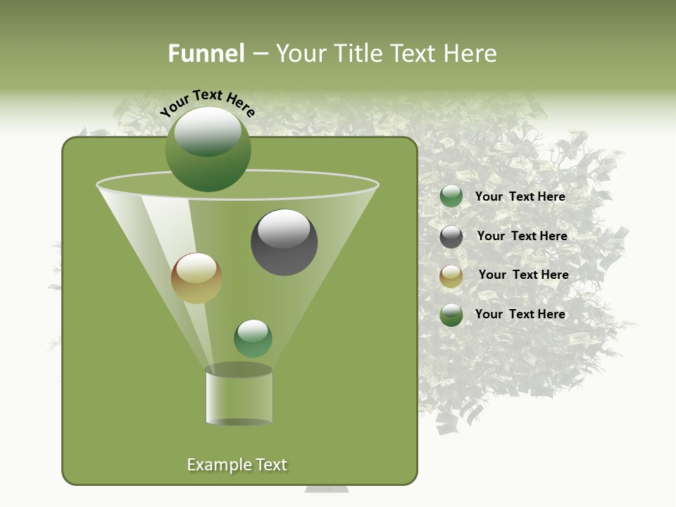 A Tree Filled With Lots Of Money On Top Of A White Background PowerPoint Template