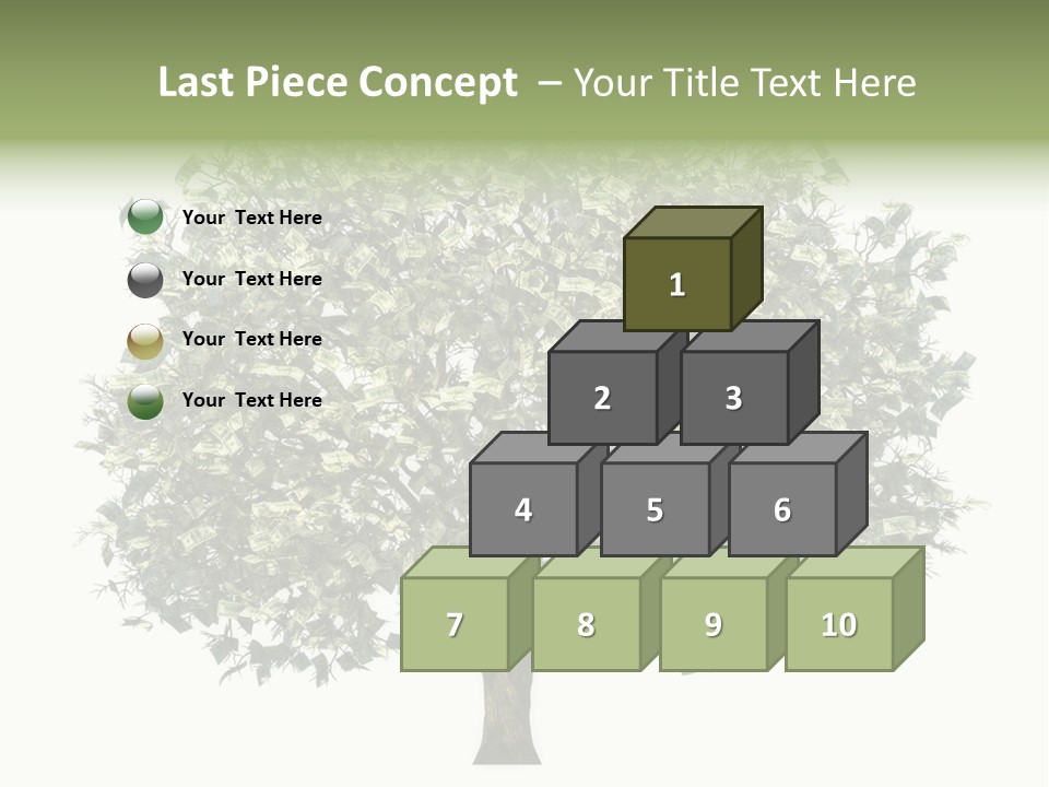 A Tree Filled With Lots Of Money On Top Of A White Background PowerPoint Template