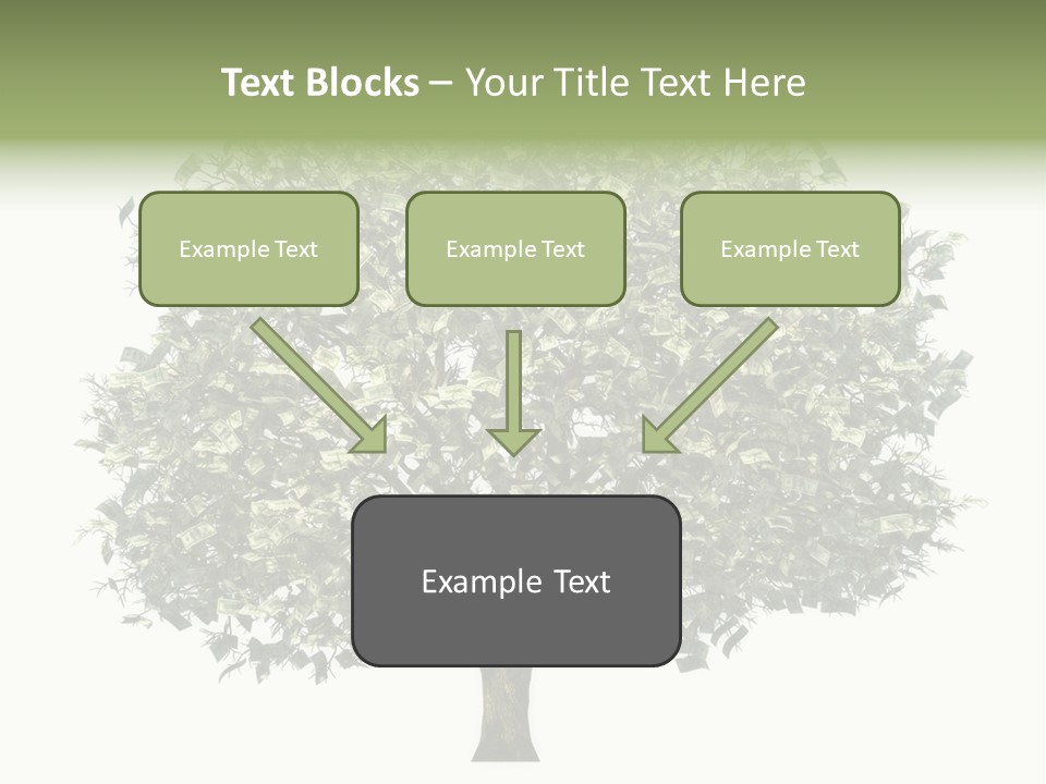 A Tree Filled With Lots Of Money On Top Of A White Background PowerPoint Template