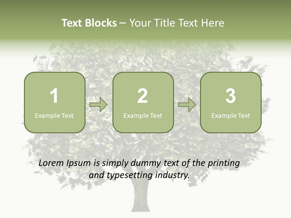 A Tree Filled With Lots Of Money On Top Of A White Background PowerPoint Template